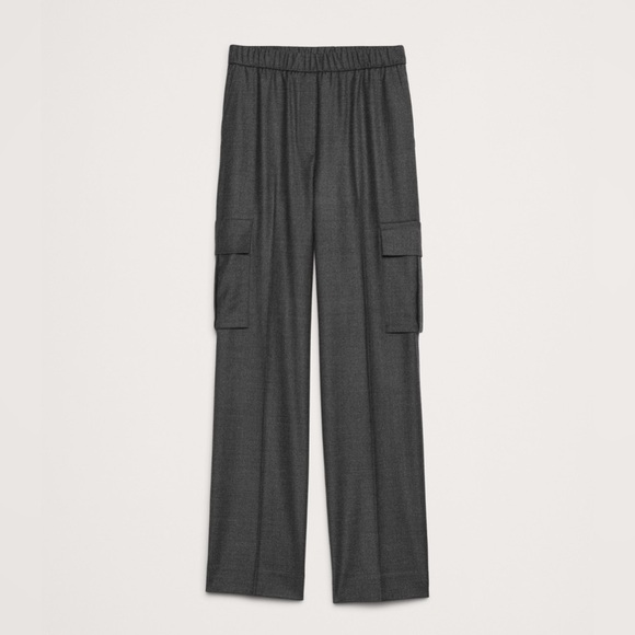 NWOT! Banana Republic Charcoal Gray Pull-On Wool Flannel Cargo Pant - Large 💛 - Picture 6 of 6